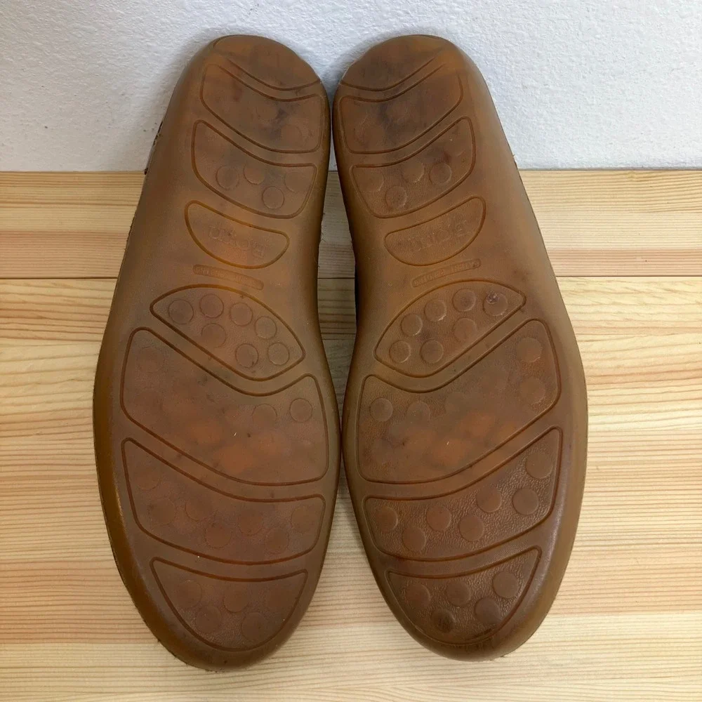 Born Allan Leather Slip On Driving Loafers Men 10.5 Brown Moc Toe Shoes Business